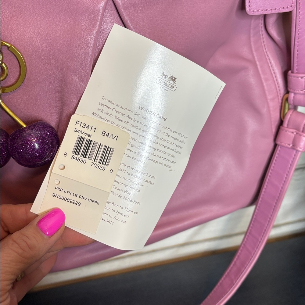 Coach Parker Lavender Leather Shoulder Bag with Gold Accents - Picture 5 of 9